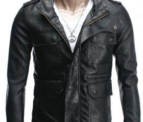 Leather Skin Men Black Diamond Quilted Leather Jacket on Luulla