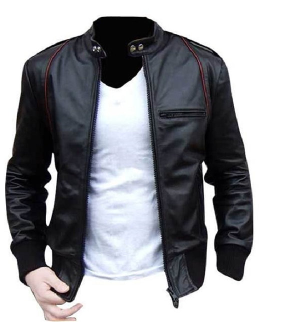 black jacket with red lining