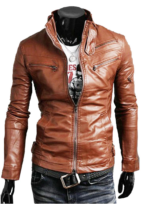 Handmade Custom New Men Slim Fit Sleeve Zipper Style Leather Jacket ...