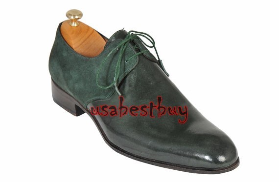 green leather shoes mens